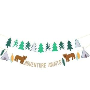 NEW Meri Meri Let’s Explore Adventure Awaits Bear Woodland Garland